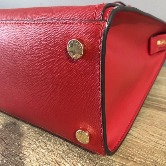 Michael Kors Hope LG Center Zip Flame Satchel Crossbody Shoulder Bag MSRP $468 - Picture 14 of 16